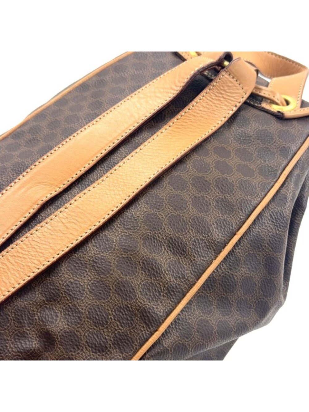 Celine Macadam Pattern Brown Backpack Gold - Picture 9 of 15